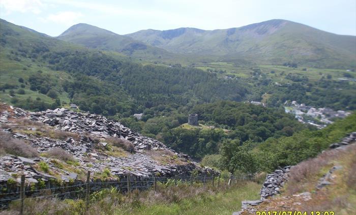 View of Dolbadarn castle and Llanberis from Padarn Country Park
